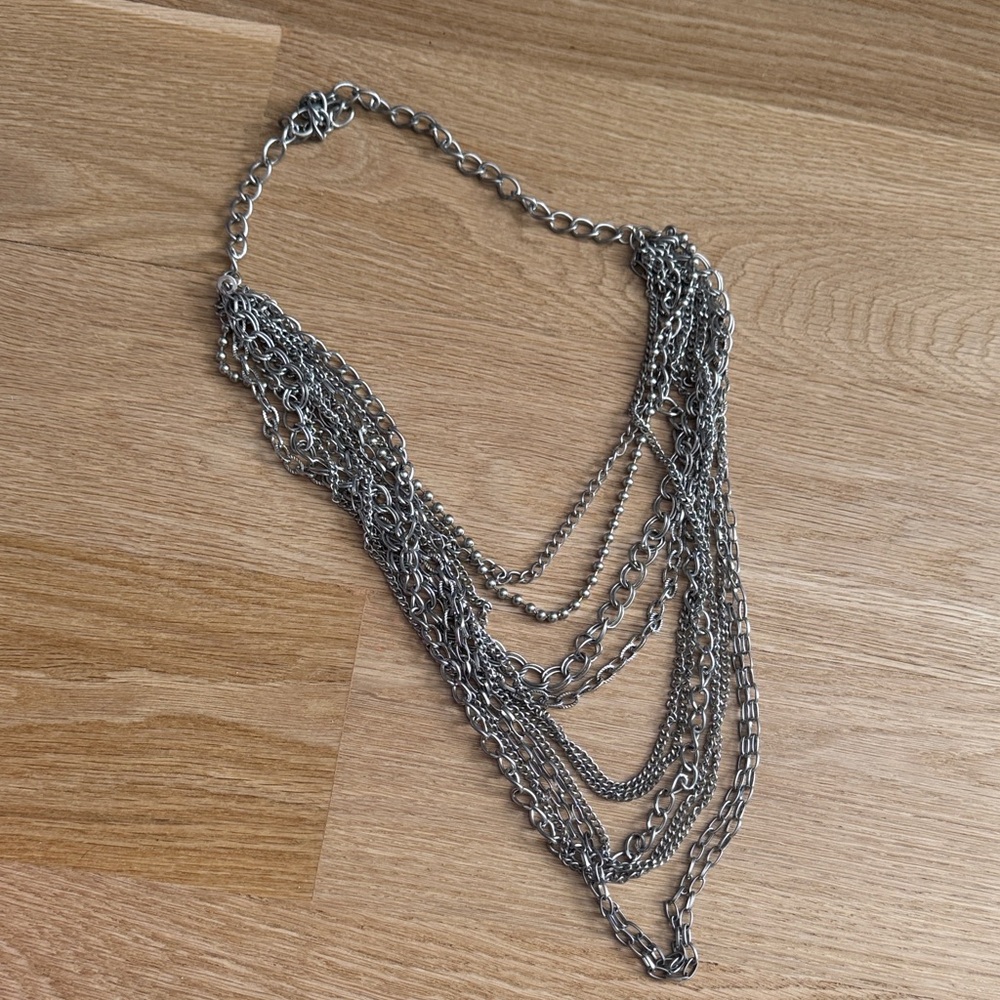 Elegant Silver Layered Necklace